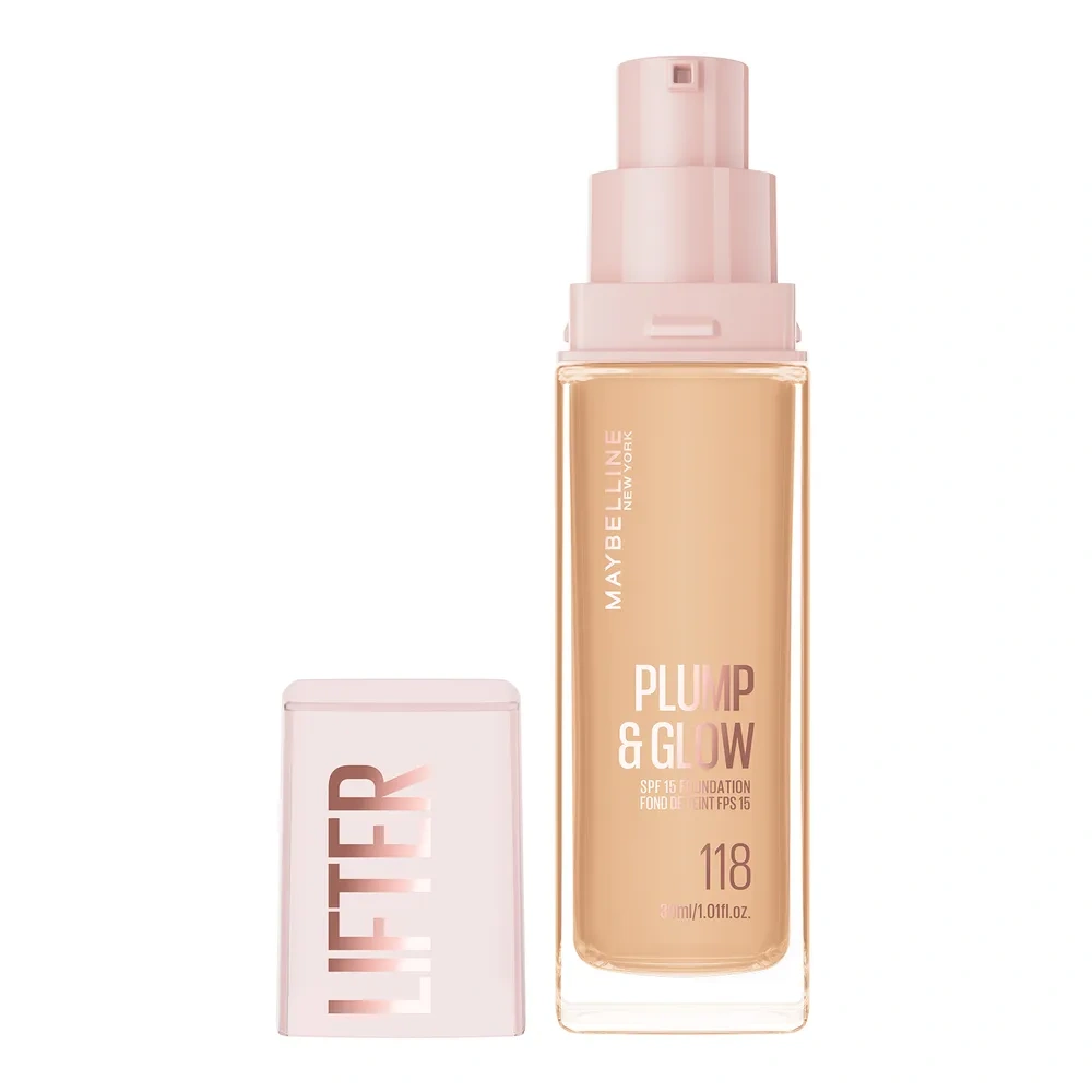 Maybelline Lifter Plump & Glow Foundation rozświetlający podkład do twarzy w płynie SPF15 118 30 ml