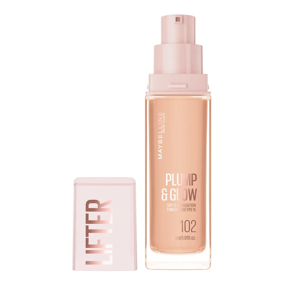 Maybelline Lifter Plump & Glow Foundation rozświetlający podkład do twarzy w płynie SPF15 102 30 ml