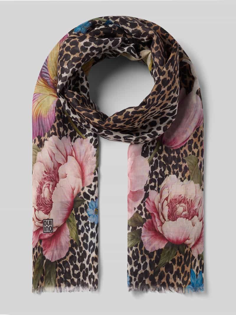 Szalik z kwiatowym nadrukiem allover