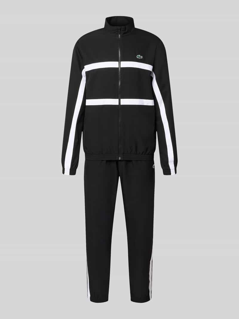 Dres w kroju regular fit z paskami w kontrastowym kolorze