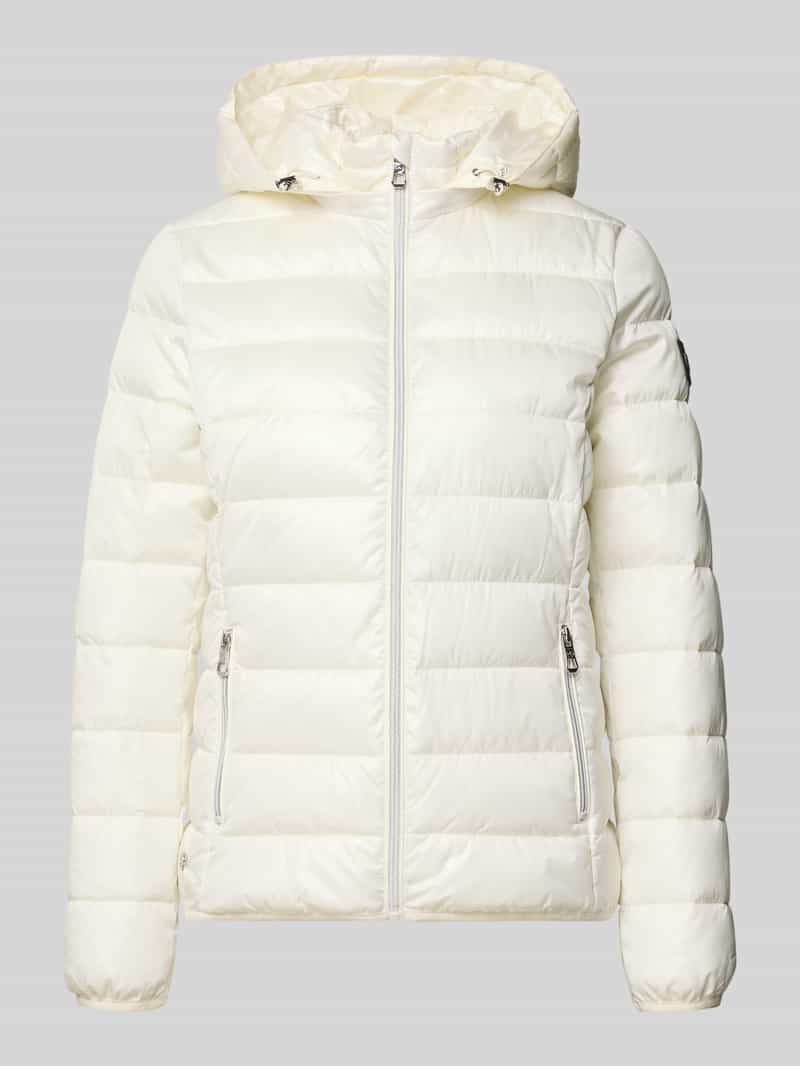 Kurtka pikowana w kroju regular fit z kapturem