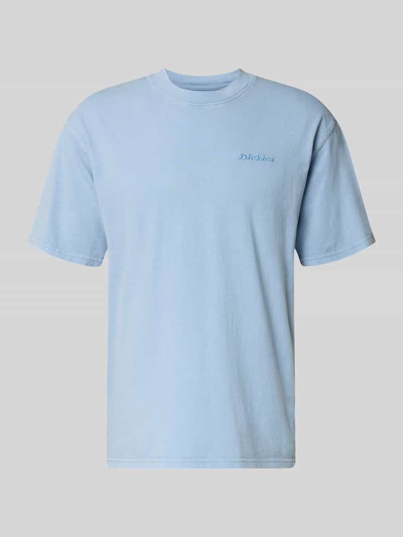 T-shirt z okrągłym dekoltem i wyhaftowanym logo