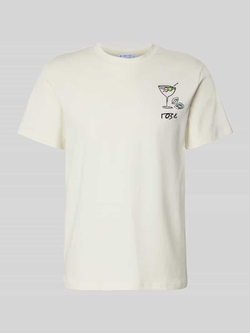 T-shirt z motywem i okrągłym dekoltem