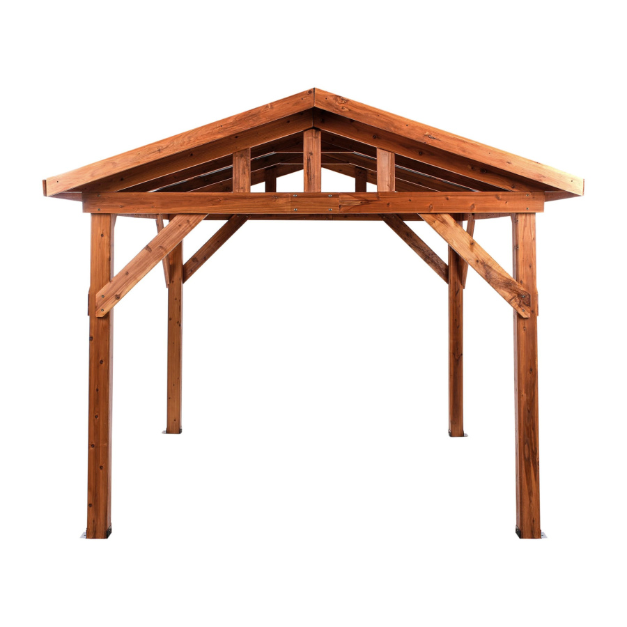 BLmeble Pawilon ogrodowy SECCHIA Drewno jodłowe 296 cm 350 cm Brązowy/ szary B598324