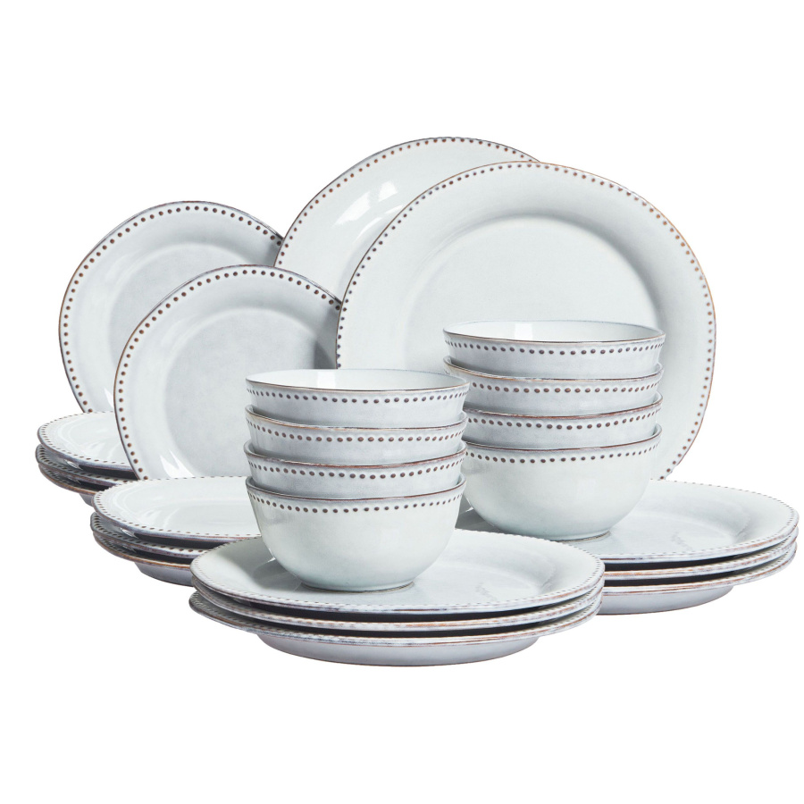 Zastawa stołowa 24-częściowa CHERVIL Kamionka Błękitny B643726