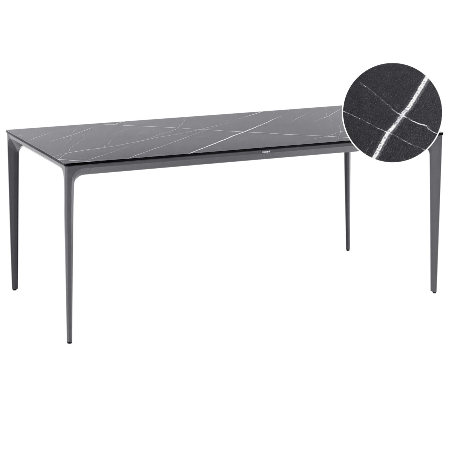 Stół ogrodowy SOVARETO 180 cm 90 cm Efekt marmuru Czarny marmur B651563