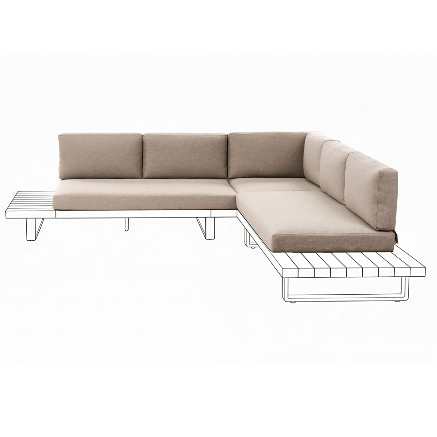 Blmeble Komplet poszewek na poduchy ogrodowe MYKONOS Beżowoszary B671614