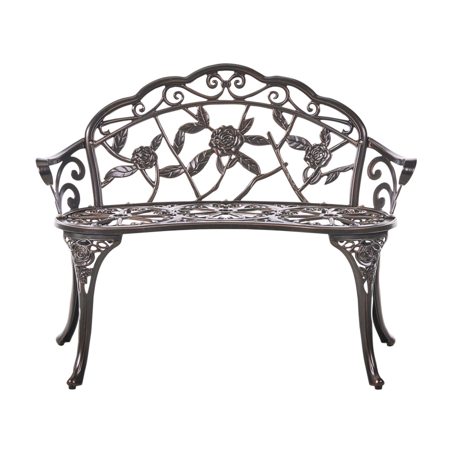 Ławka ogrodowa PIURA 88 cm Metal Ciemnobrązowy B658555