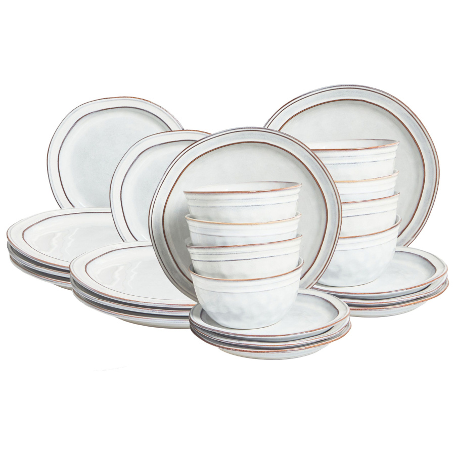 Zastawa stołowa 24-częściowa CHIVES Kamionka Jasnoszary B643707