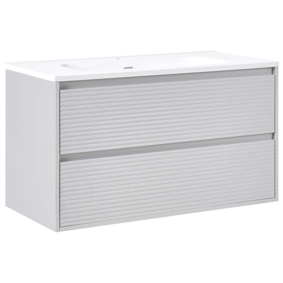 Szafka łazienkowa wisząca z umywalką BAHIA 100 cm Szary B669928