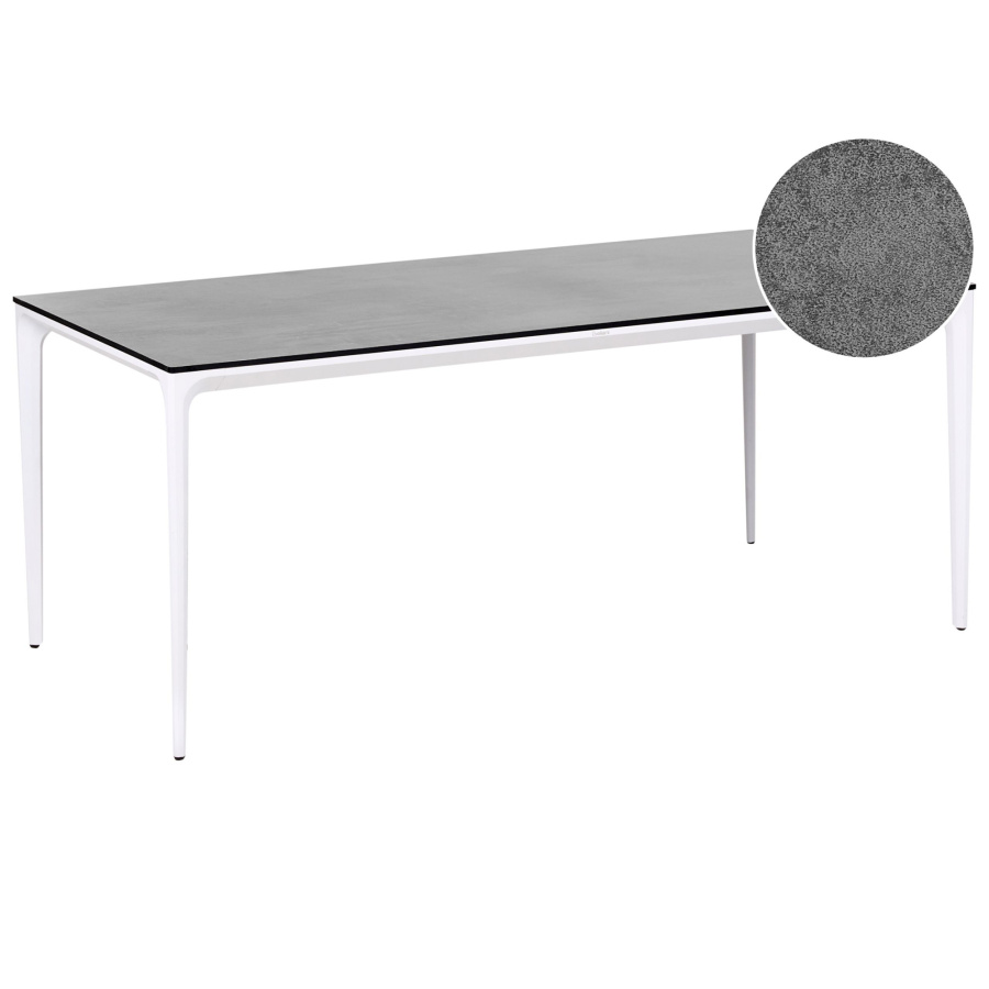 Stół ogrodowy SOVARETO 180 cm 90 cm Imitacja kamienia Ciemnoszary B652028