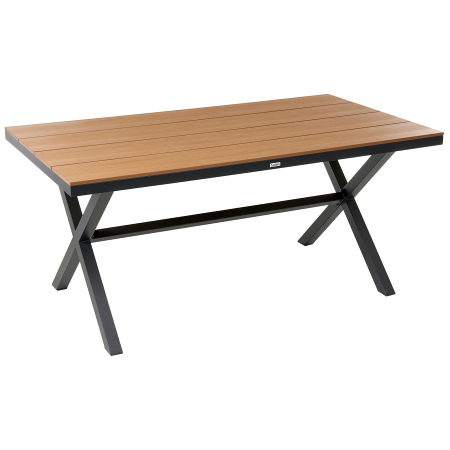 Stół ogrodowy TIANO 160 cm 90 cm Metal Czarny B676712