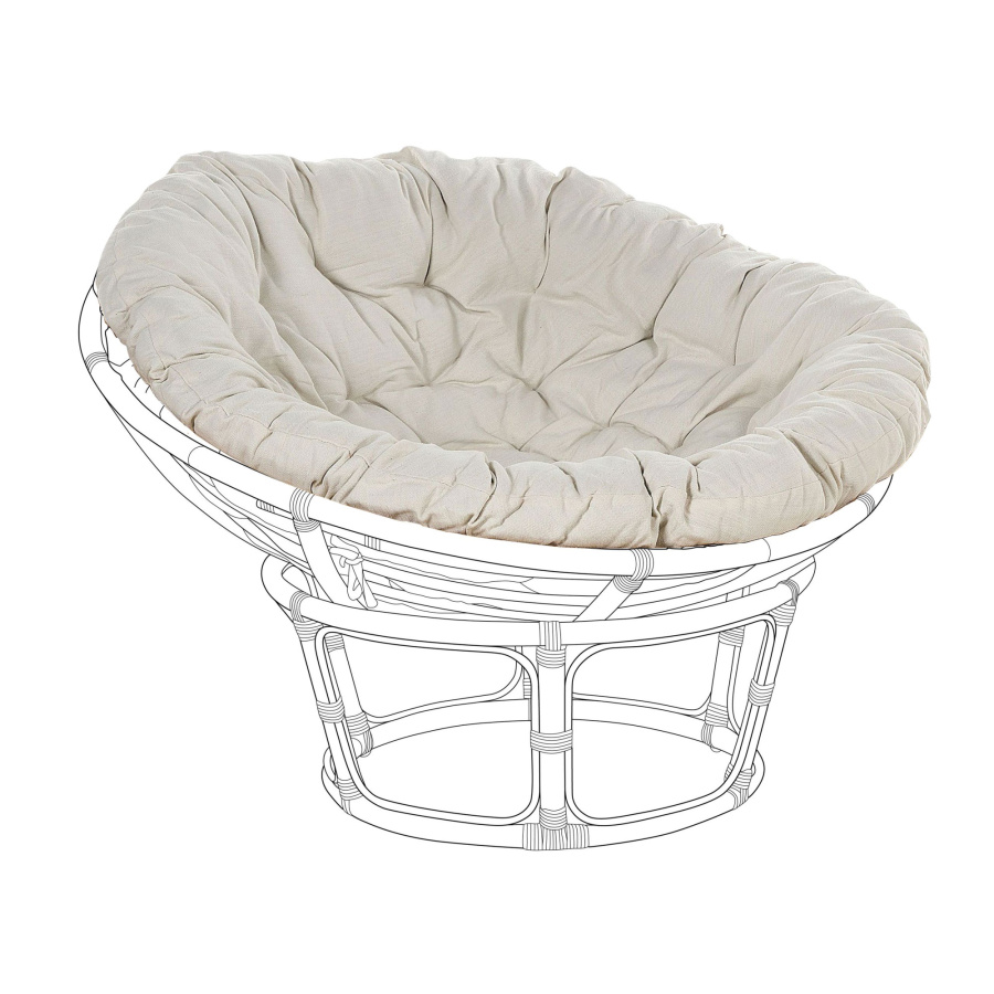 Blmeble Poduszka na krzesło ogrodowe SALVO/ ORVIETO 127 x 127 cm Jasnobeżowy B648018