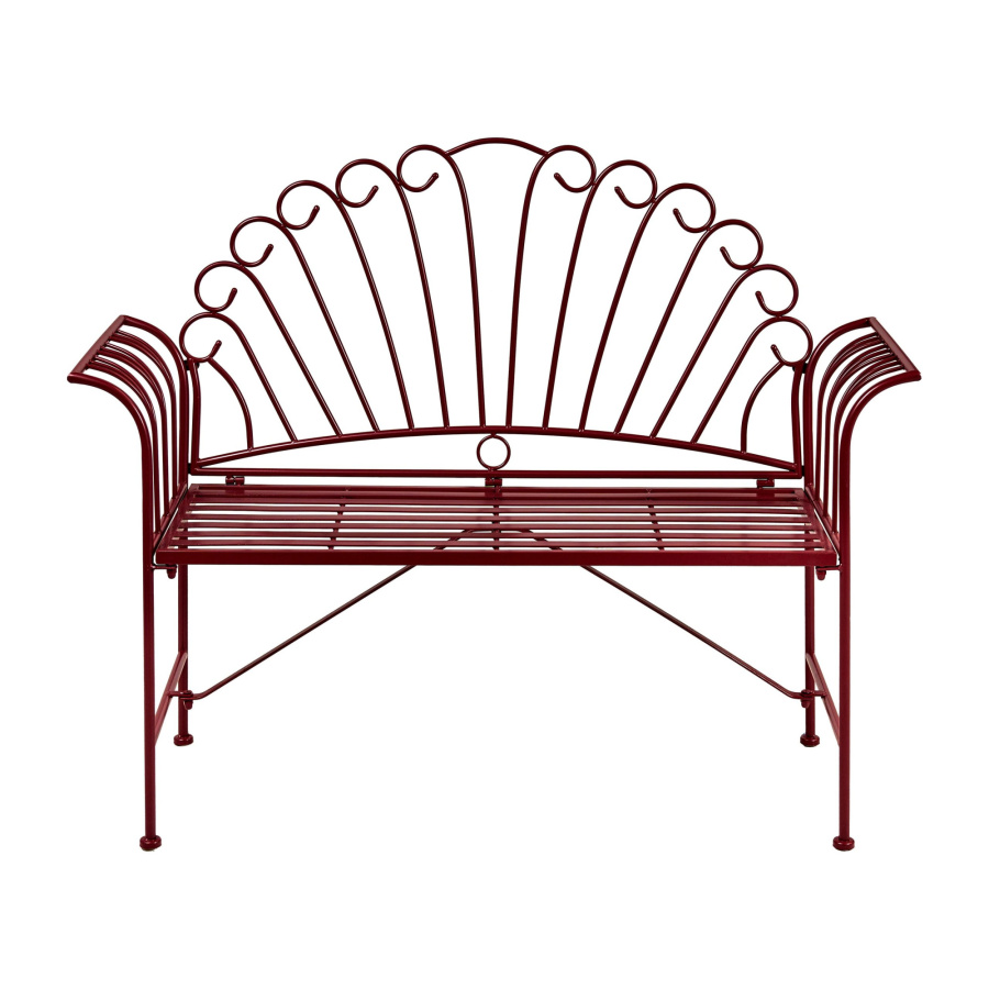 Ławka ogrodowa CAVINIA 125 cm Metal Burgundowy B665185