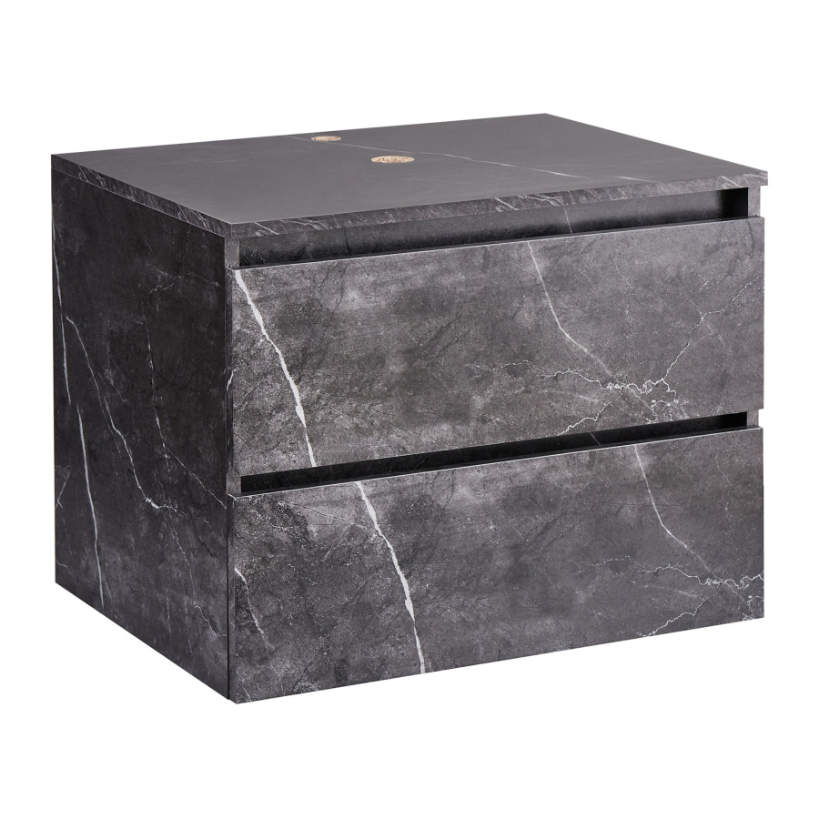 Wisząca szafka pod umywalkę SERRA 60 cm Czarny marmur B617483