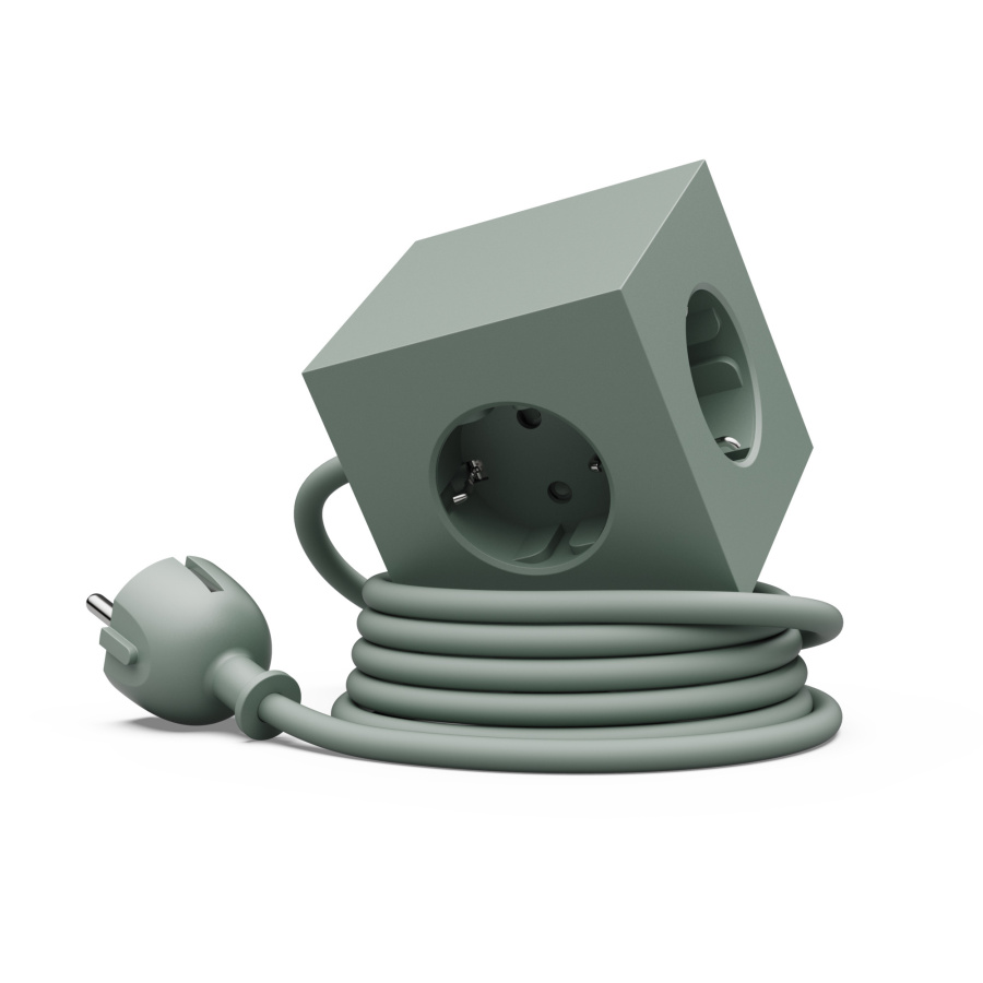 Listwa zasilająca Square 1 z podwójnym USB-C 30 W i podstawą magnetyczną, 3 m - zielona SQ1-EUFC30-30OG