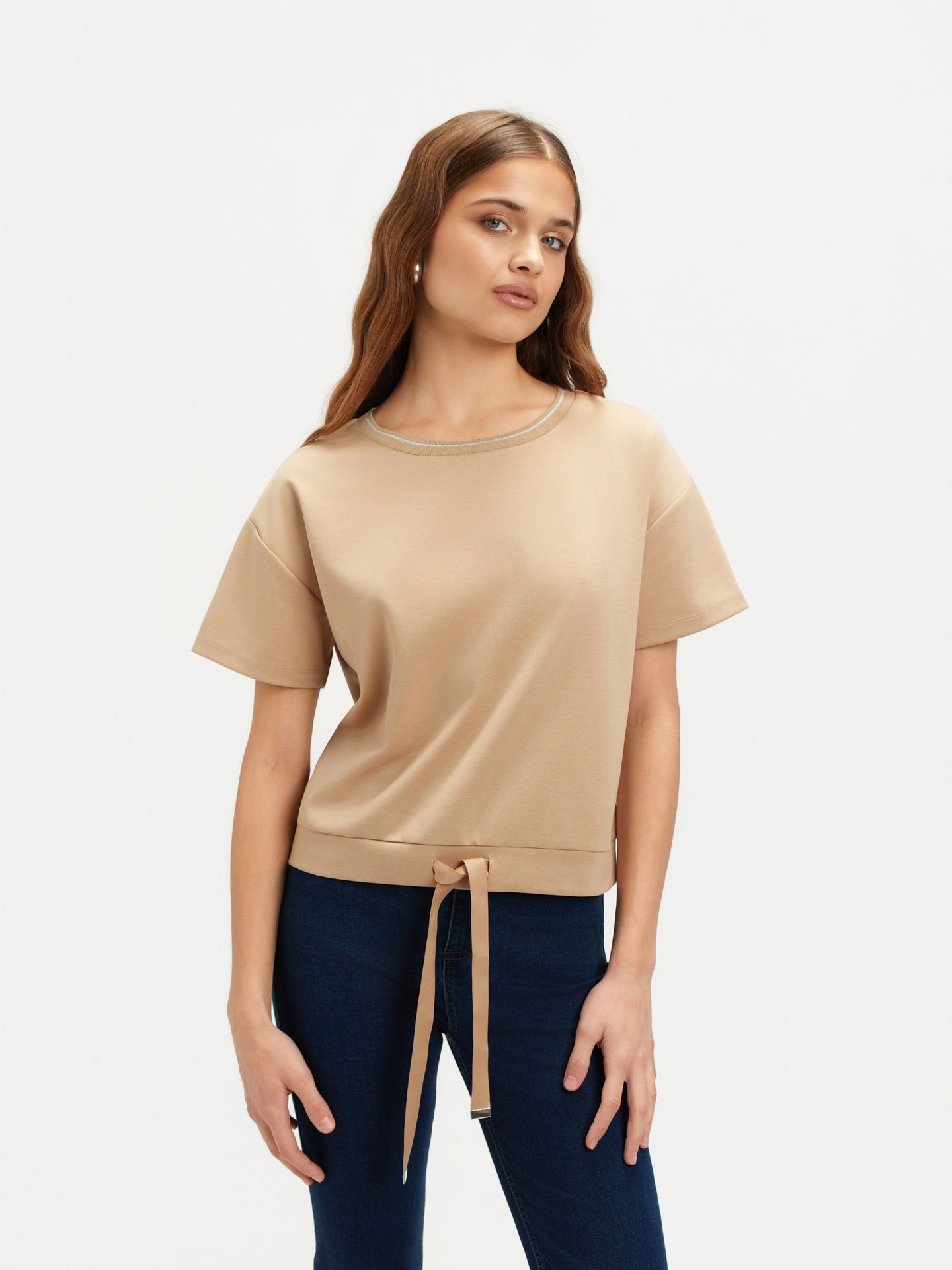 Beżowa bluza krótki rękaw