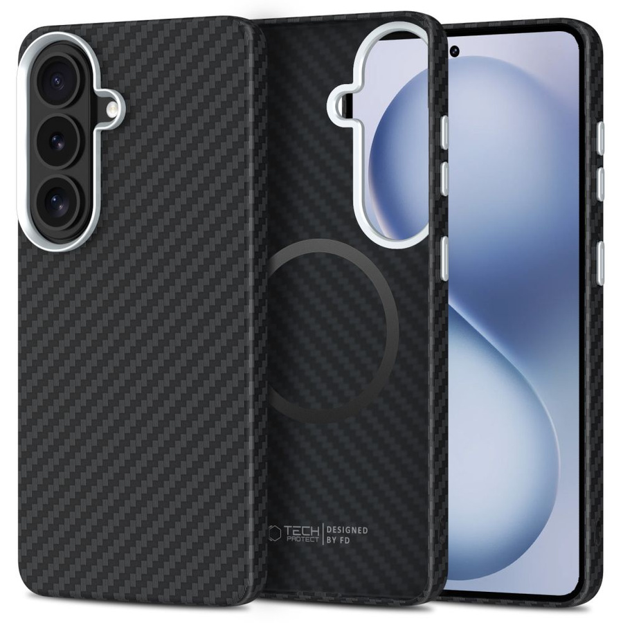 TECH-PROTECT ION CARBON MAGSAFE GALAXY S26 BLACK/SILVER