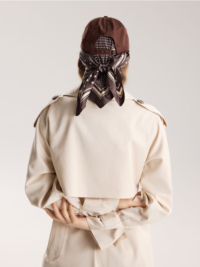 Reserved - Wzorzysta apaszka - ciemnobrązowy