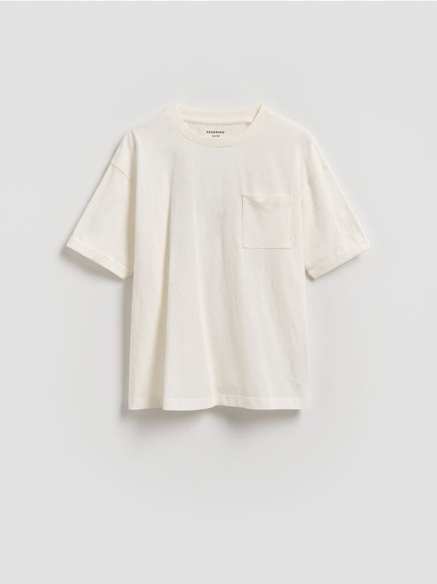 Reserved - Bawełniany t-shirt - biały