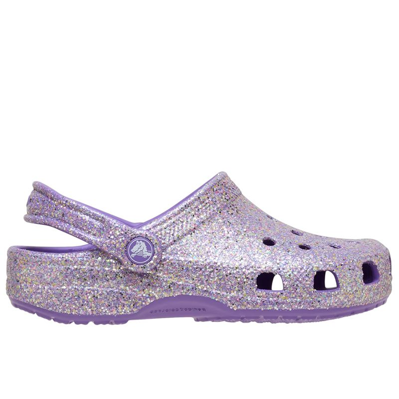 Klapki młodzieżowe Crocs Classic Fantasy Glitter Clog 212561-510 - fioletowe
