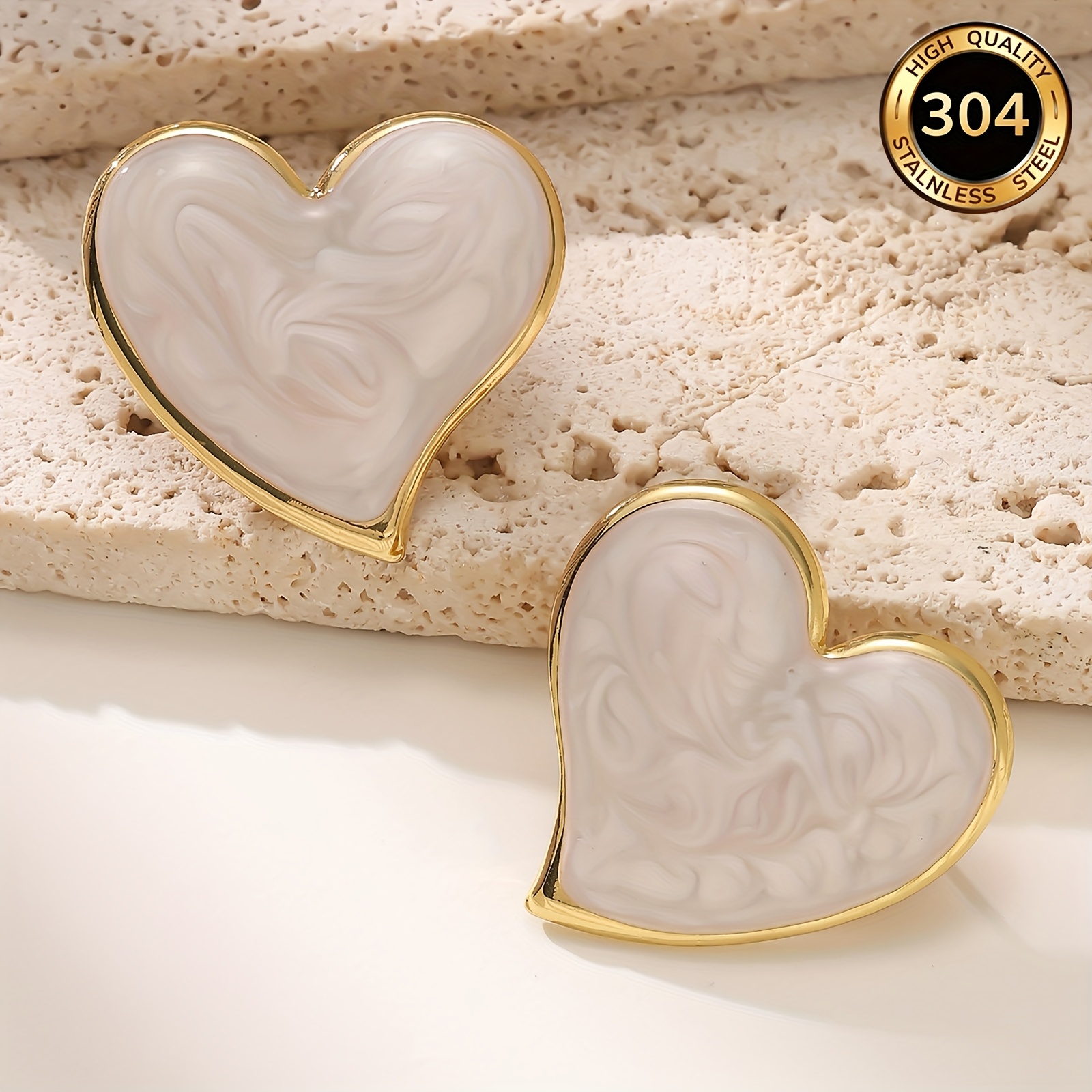 TEMU 2 szt. (1 zestaw) Kolczyki z stali nierdzewnej Love - Platerowane retro kolczyki z przeplatanymi obręczami, minimalistyczny elegancki prezent na