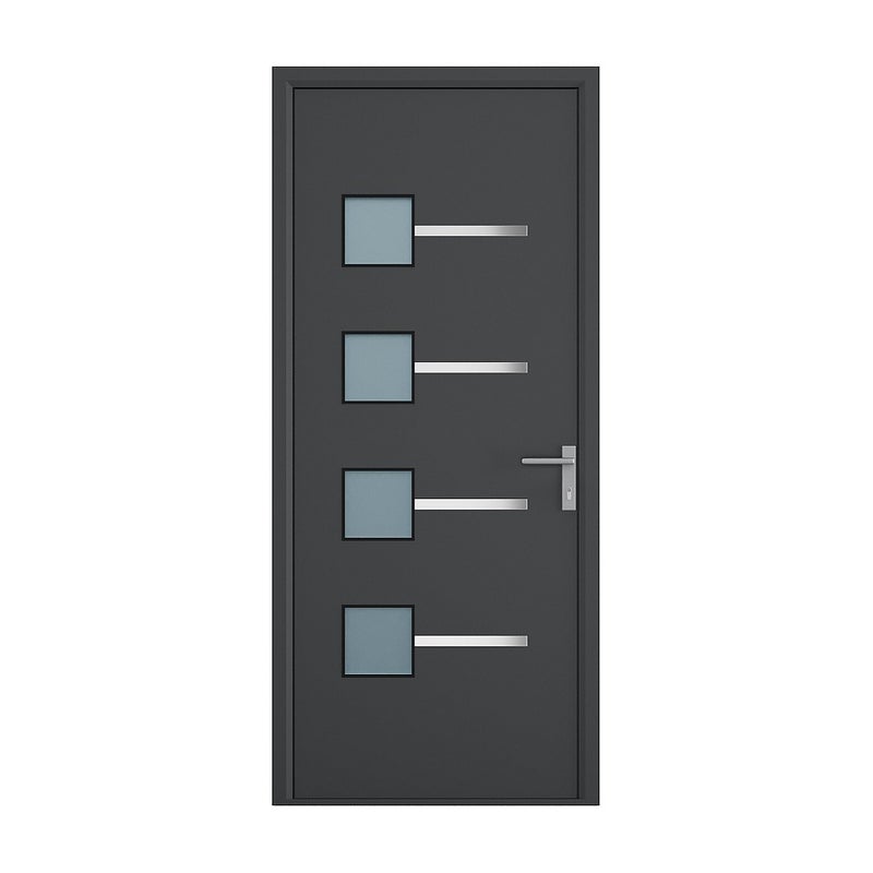 Drzwi zewnętrzne z antracytowego aluminium wys. 218 x szer. 96 cm - prawe - AMARES