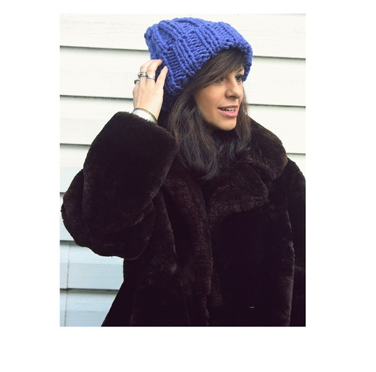 Chabrowa czapka chunky beanie z wełną