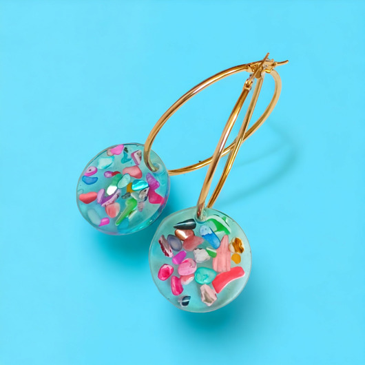 UNIKATOWE kolczyki z żywicy SUMMER beach