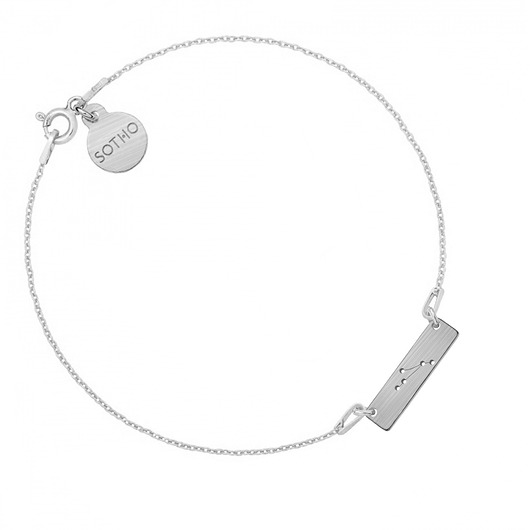 Srebrna matowa bransoletka z konstelacją Skorpiona