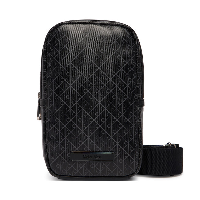 Saszetka Calvin Klein Emblem Aop Coated Square Sling LV04D3335G Czarny