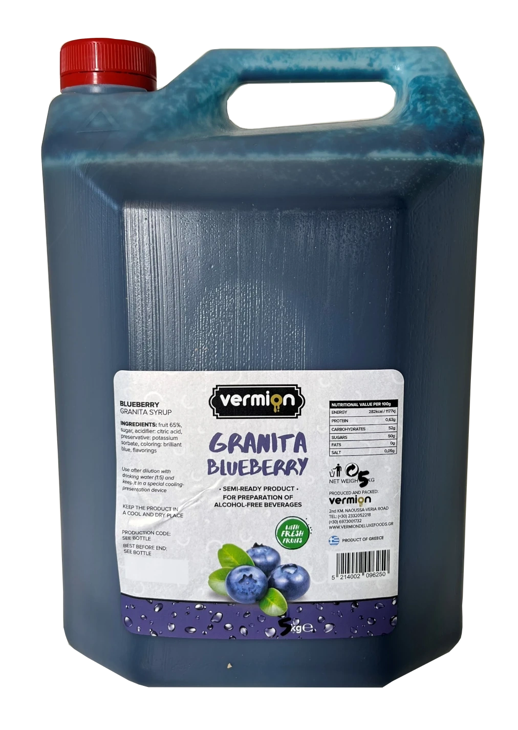 Granita Borówka syrop - Vermion Deluxe Food Slush Blueberry 5kg