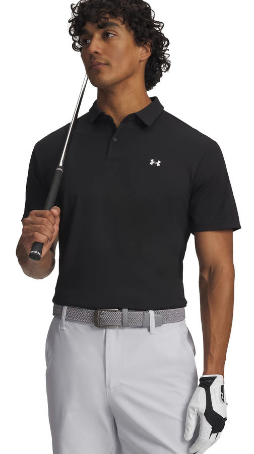 Koszulka męska polo UNDER ARMOUR Tee To Green Pique Polo czarna