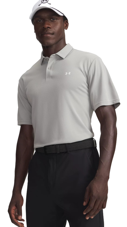 Koszulka męska polo UNDER ARMOUR Tee To Green Pique Polo szara