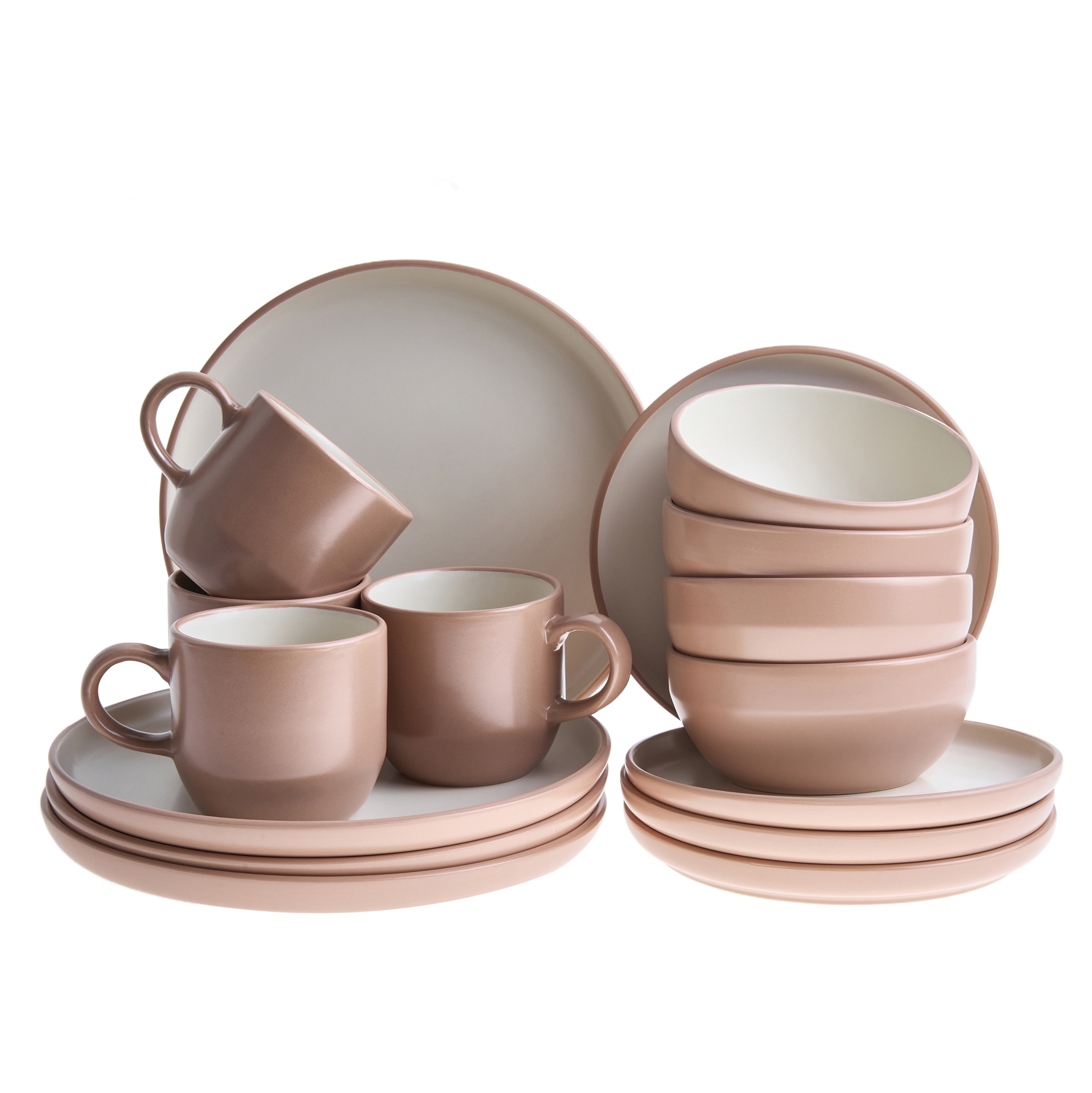 Zastawa stołowa 16-częściowa NUTMEG Kamionka Brązowy