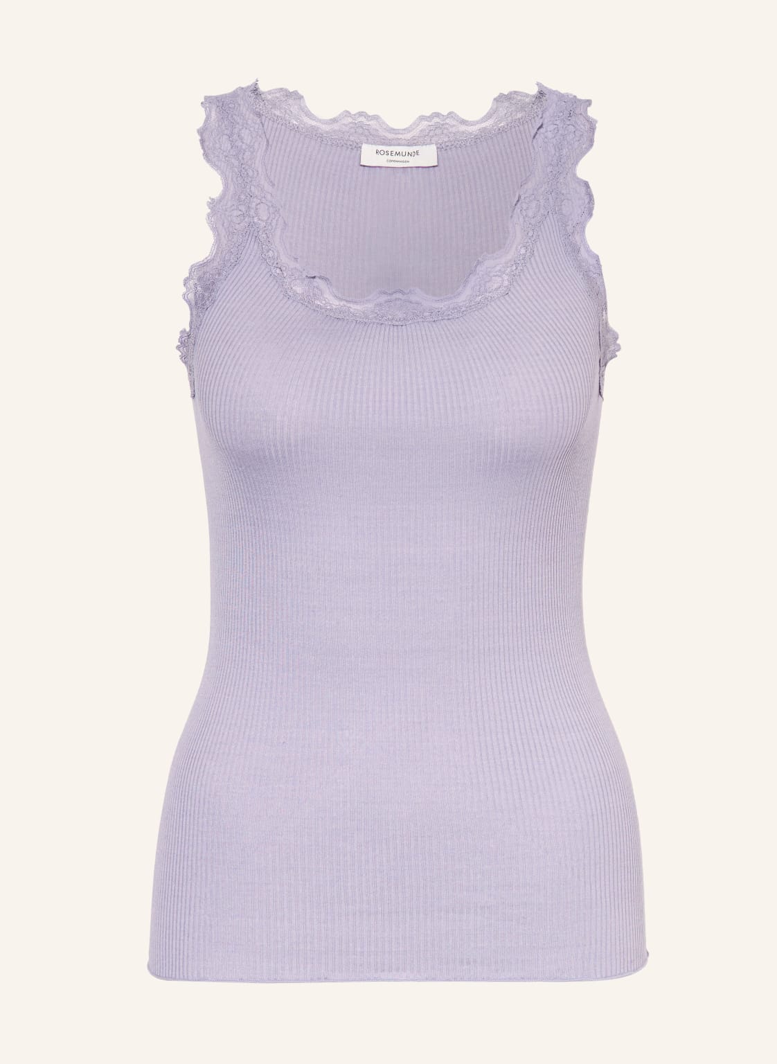 Rosemunde Top Z Jedwabiu Babette Z Koronką lila