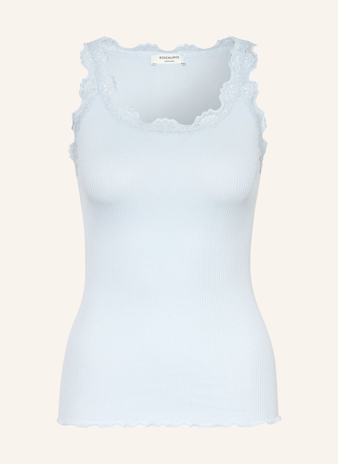 Rosemunde Top Z Jedwabiu Babette Z Koronką blau