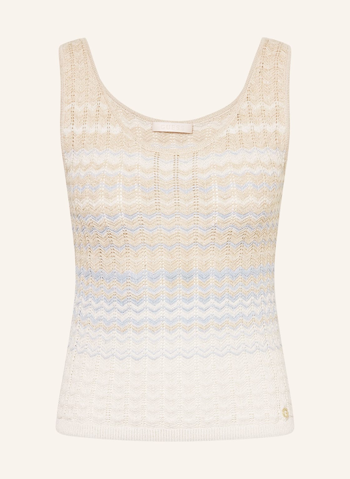 Guess Dzianinowy Top Rosalyn Z Błyszczącą Przędzą blau