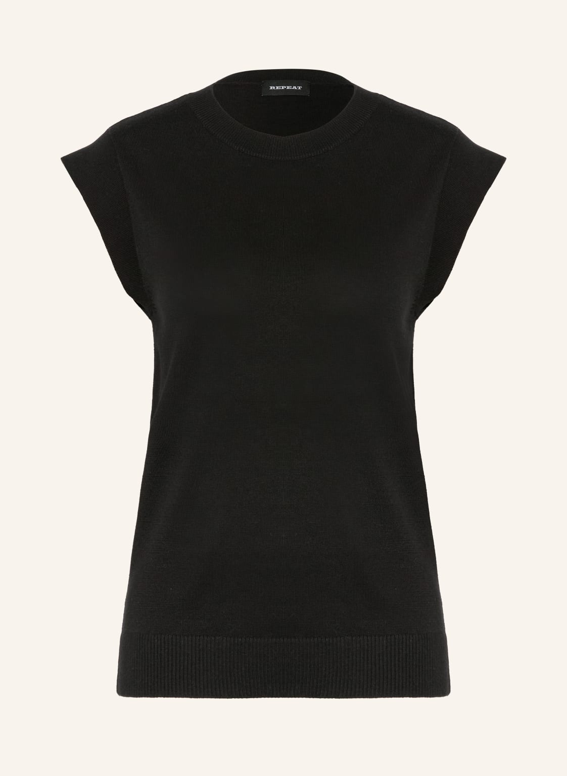 Repeat Dzianinowy Top schwarz