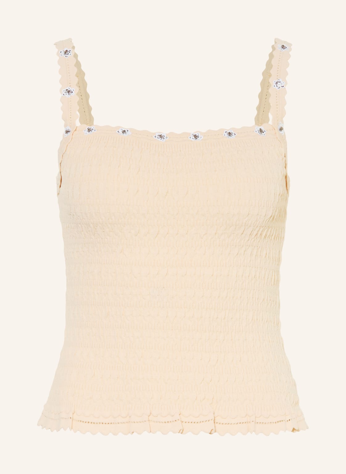 Claudie Pierlot Dzianinowy Top Z Cekinami beige