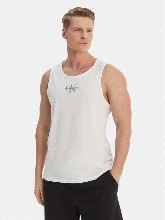 Calvin Klein Jeans Tank top LV04RF850G Biały Regular Fit