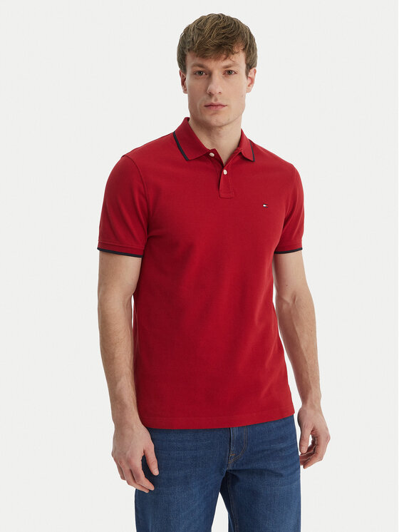 Tommy Hilfiger Polo Pique MW0MW42750 Czerwony Regular Fit