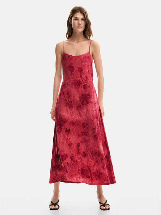 Desigual Sukienka letnia Madison 26SWVK01 Czerwony Regular Fit