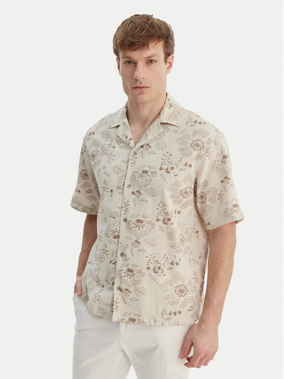 Guess Koszula M6GH29 W1718 Beżowy Regular Fit