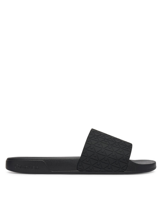 Calvin Klein Klapki Ess Slid Pu Aop HM0HM02110 Szary