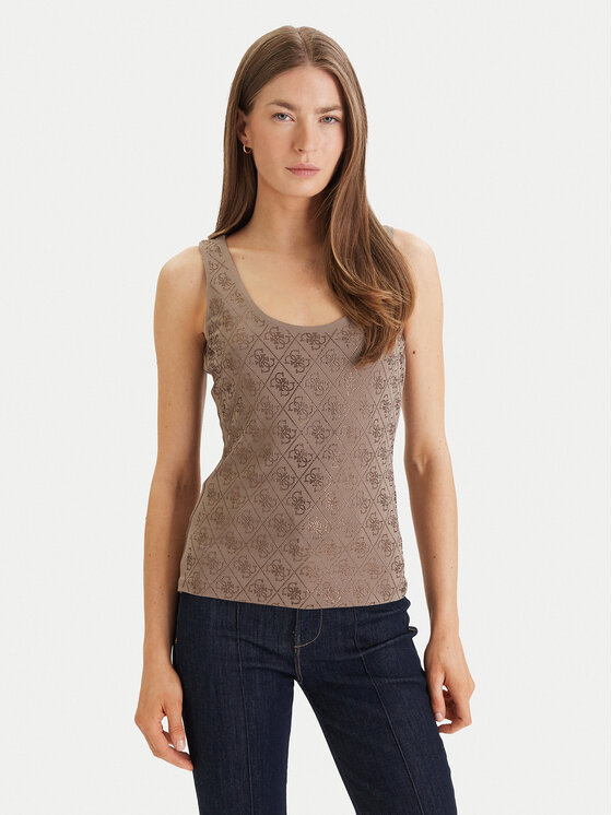 Guess Top W6GP10 K2932 Zielony Regular Fit