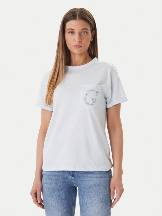 Guess T-Shirt W6GI17 K3037 Niebieski Regular Fit