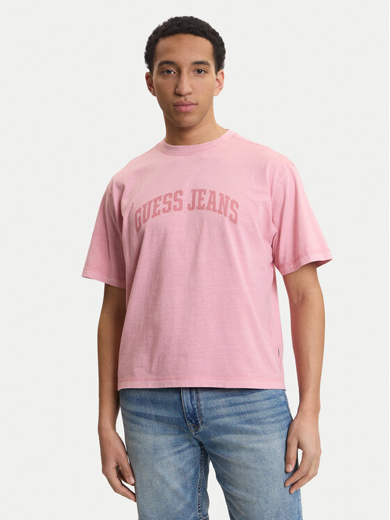 Guess Jeans T-Shirt M6GIB6 K8FQ4 Różowy Regular Fit