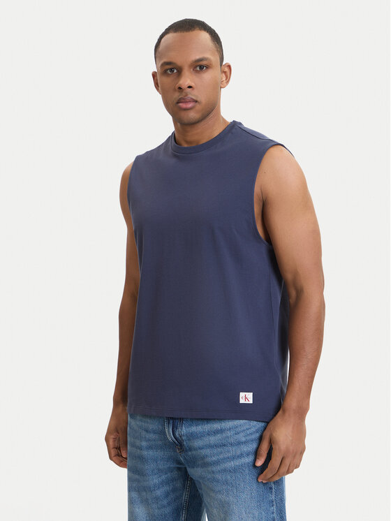 Calvin Klein Jeans Tank top LV04RF273G Granatowy Slim Fit
