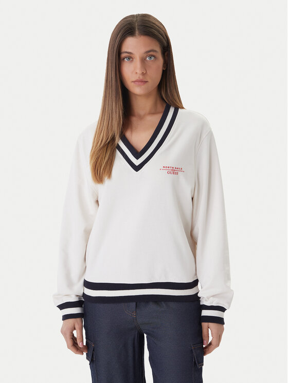 Guess Bluza GUESS x NORTH SAILS W6GQ11 K3480 Écru Regular Fit